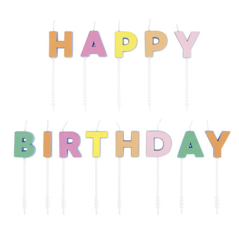 Hippie Happy Birthday Letter Cake Candles