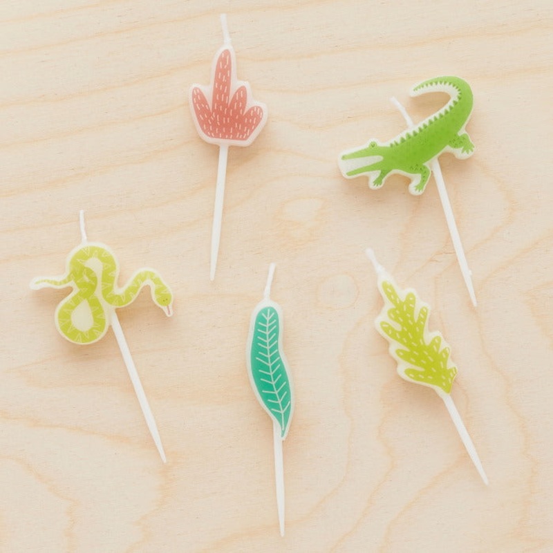 Jungle Animal Birthday Cake Candles 5 Pack