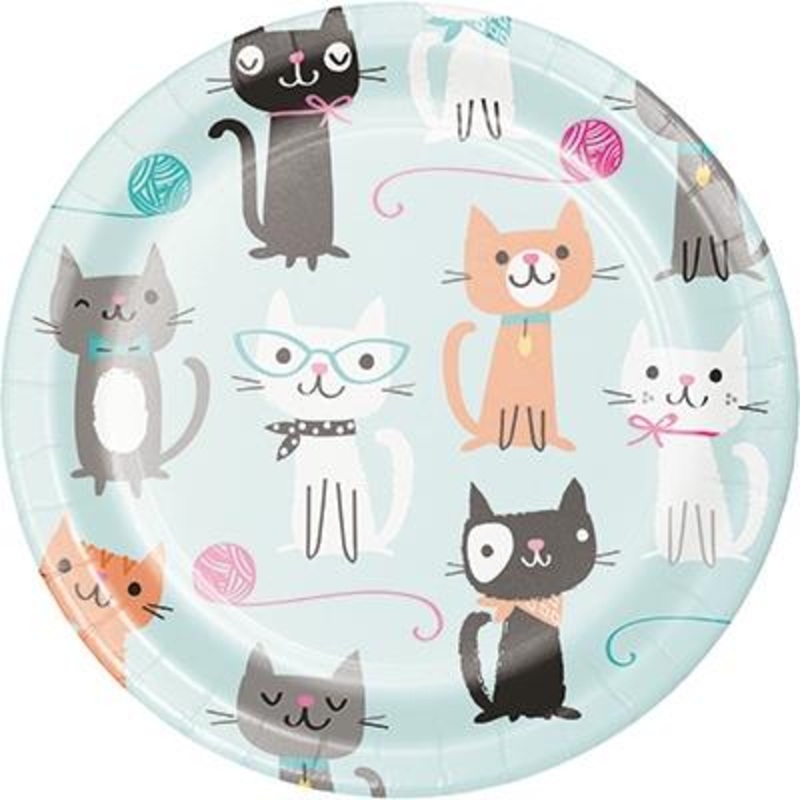 Purrfect Cat Cake Plates Pack of 8