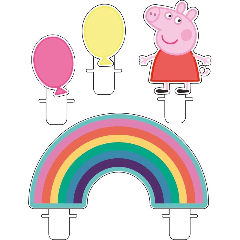 Rainbow Peppa Pig Birthday Cake Candles