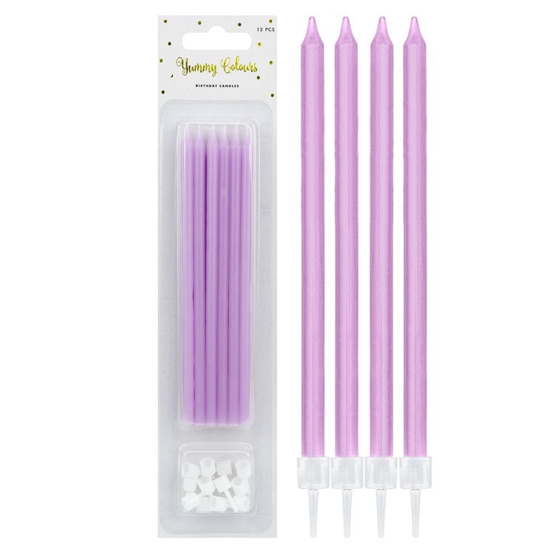Slim Cake Candles Pastel Purple