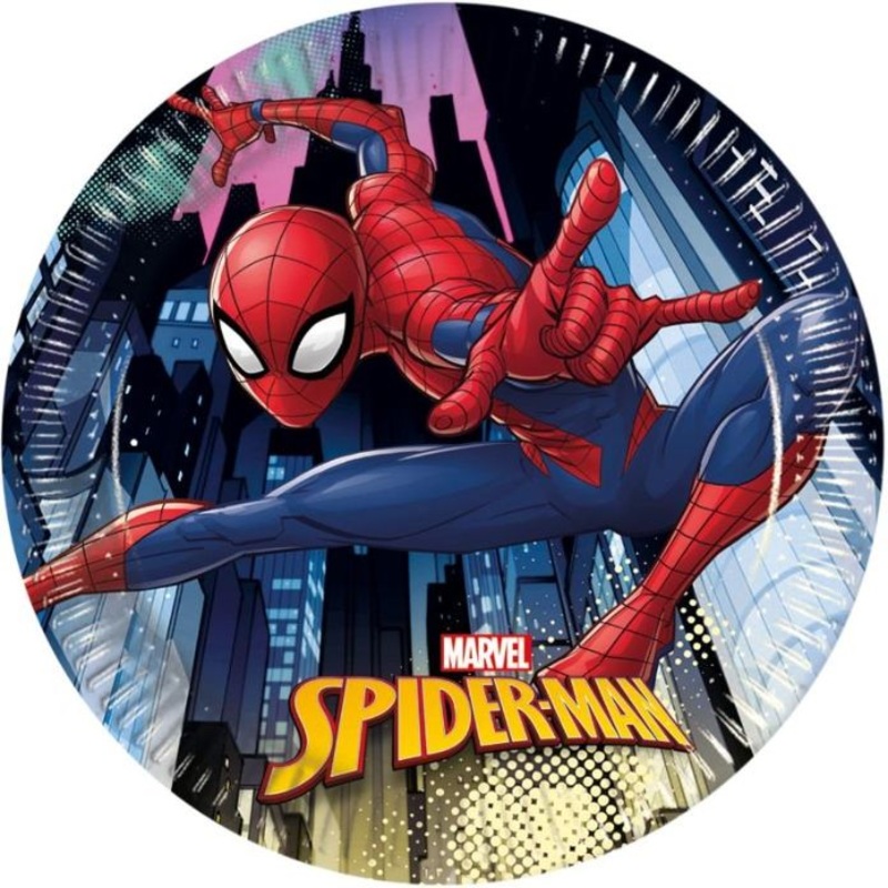 Spiderman Team Up Party Cake Plates Pack of 8