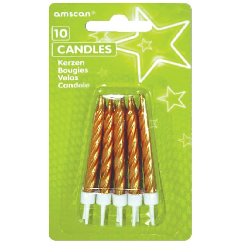 Spiral Cake Candles Gold