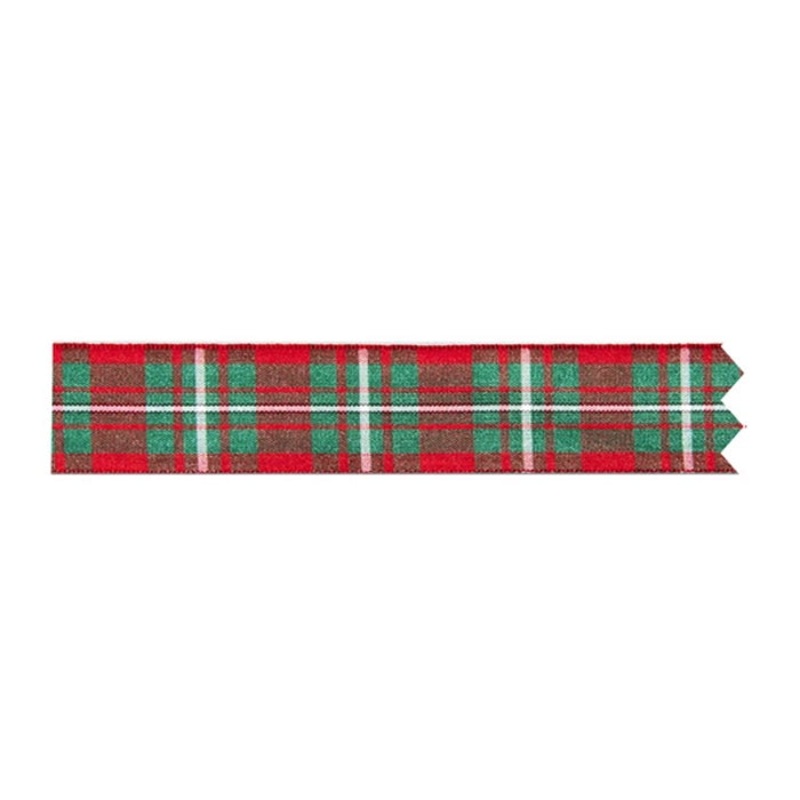 Tartan | Green and Red Cake Ribbon Decoration 1 Metre