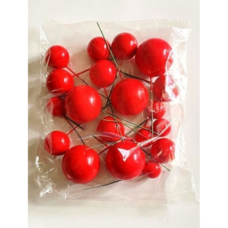 Cake Ball Toppers 20pc Mixed Sizes - Red