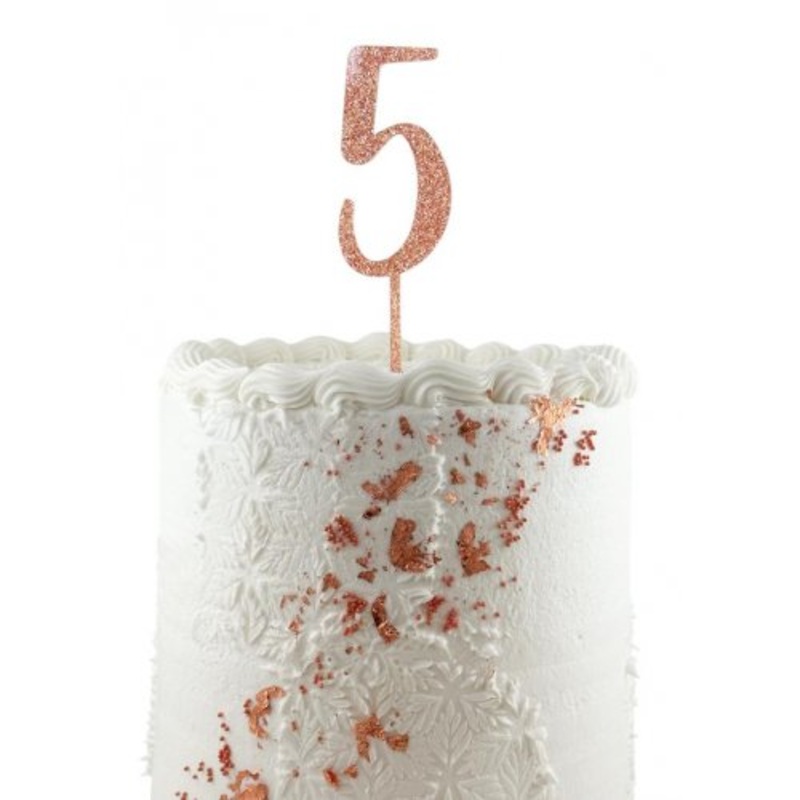 Cake Topper Acrylic Glitter 2.5mm Rose Gold #5