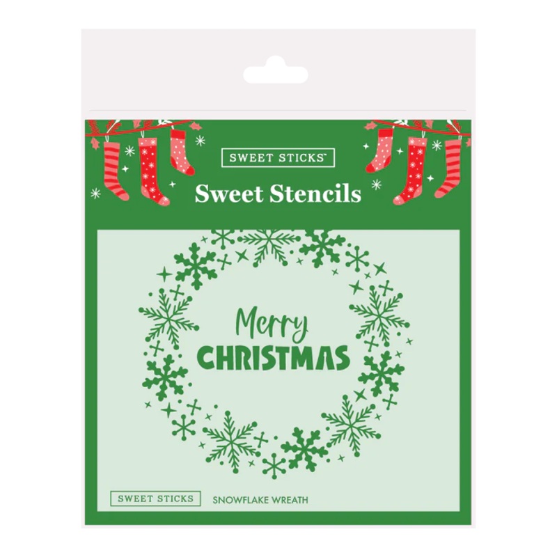 Christmas Cake Snowflake Wreath - Sweet Sticks Stencil