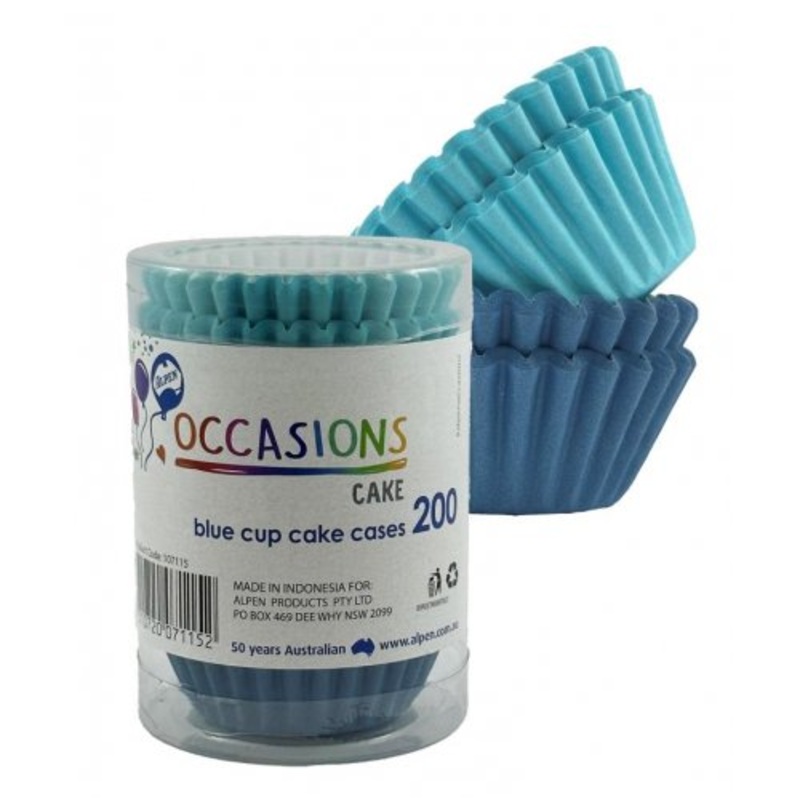 Cup Cake Cases Blue Assorted 200pk
