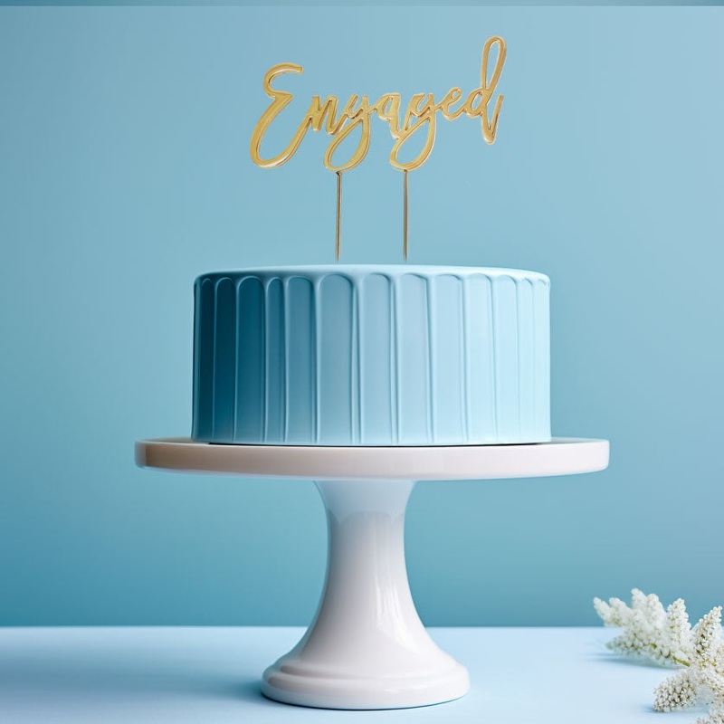GOLD Plated Cake Topper - ENGAGED