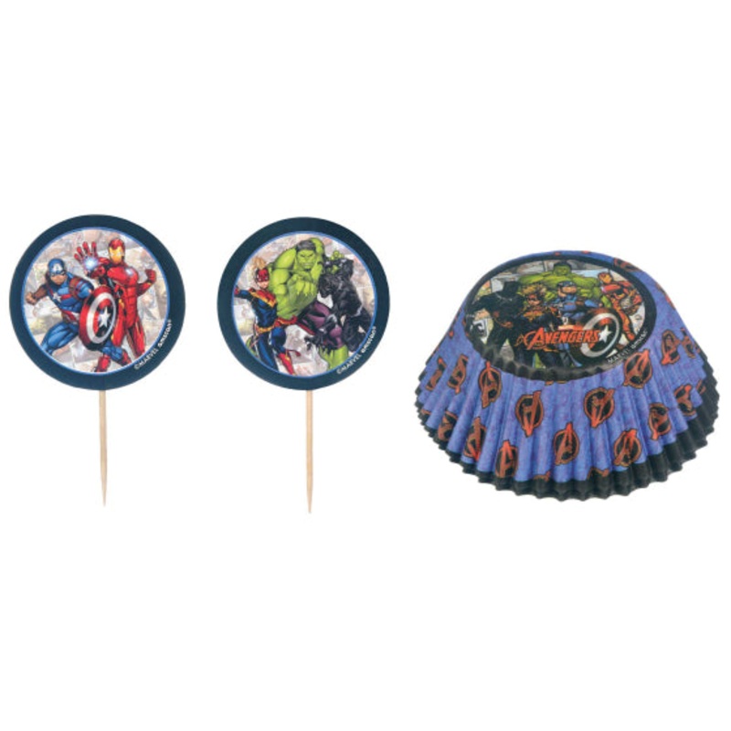 Marvel Avengers Powers Unite Cupcake Cases & Picks 24pk