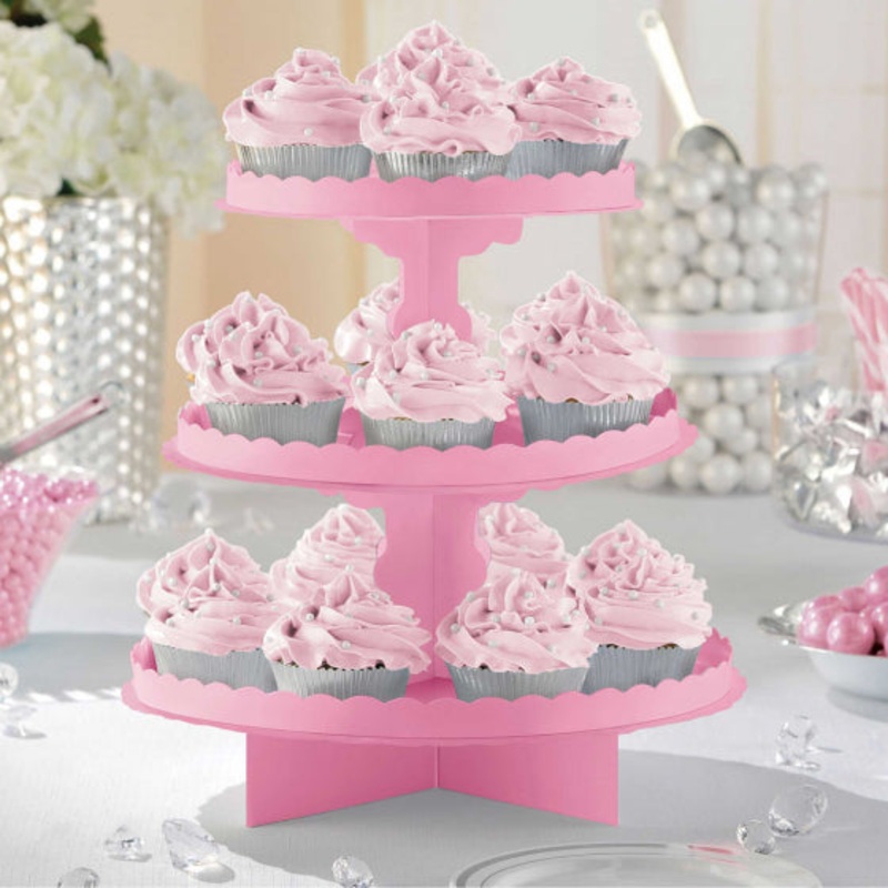 3 Tier Cupcake Stand Pink
