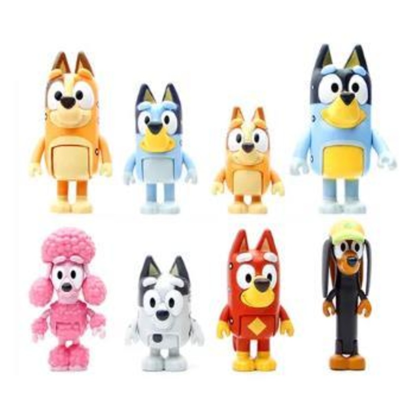 Bluey & Friends Plastic Cake Toppers/Figurines/Toys Pk/8