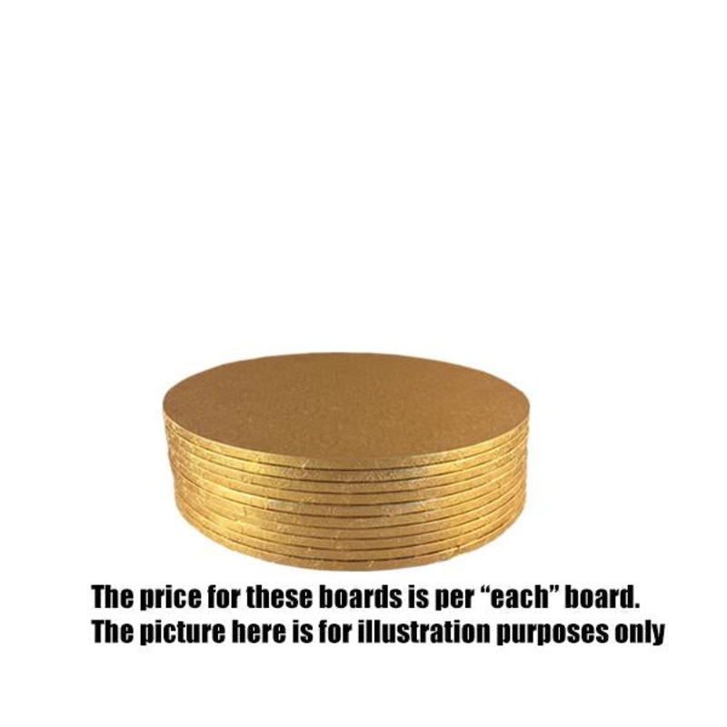Cake Board Round Gold 5mm 10 Inch