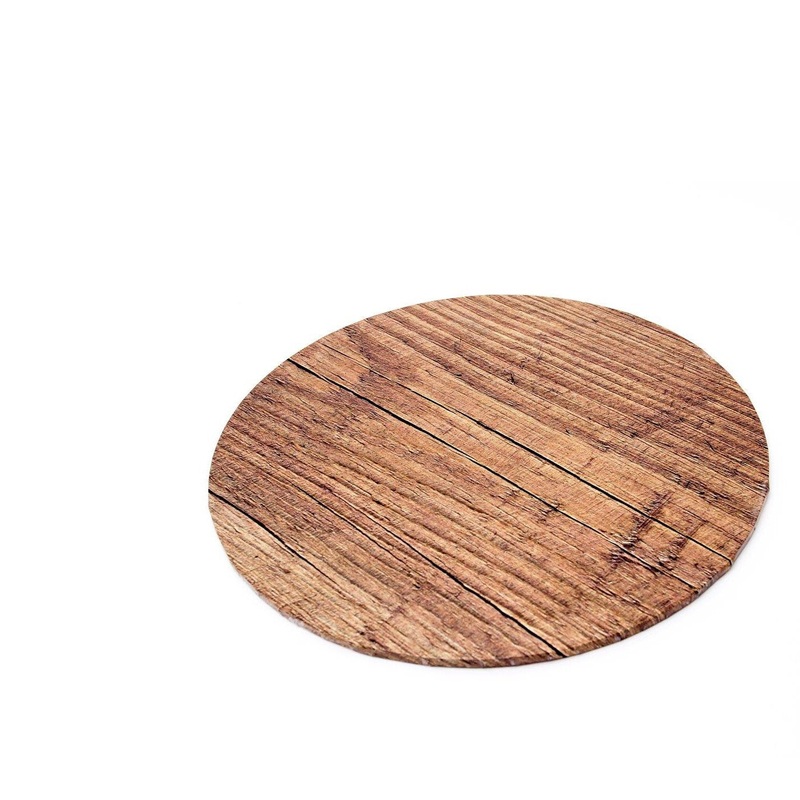 Cake Board Round Wood Look 10 Inch