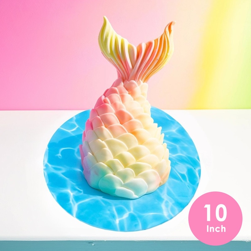 Cake/Food Presentation Board Round Water/Swimming Pool Print 10 Inch