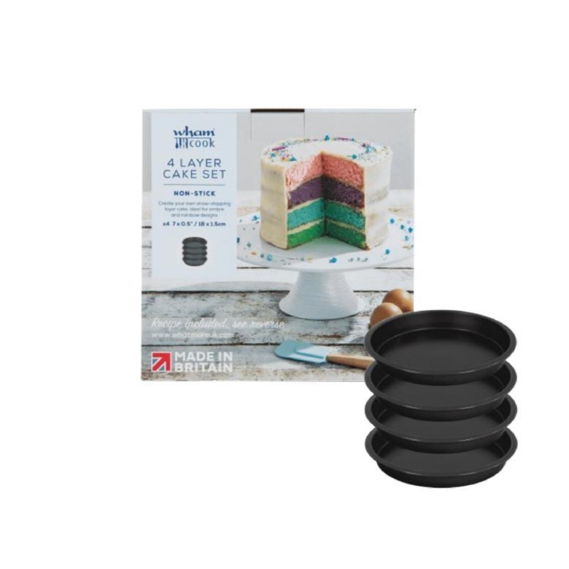 Cake Tin 4 Layer Rainbow Set 18 x 18 x 3cm