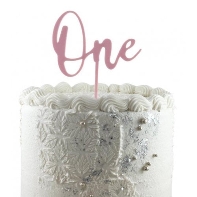 Cake Topper Acrylic 2mm One Light Pink