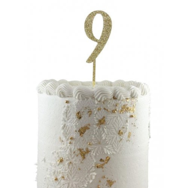 Cake Topper Acrylic Glitter 2.5mm Gold #9