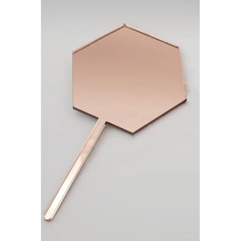 Cake Topper Hexagonal Blank Mirror Rose Gold