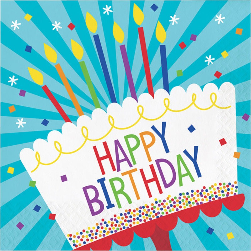 192 pc Bulk Cake Birthday Paper Luncheon Napkins