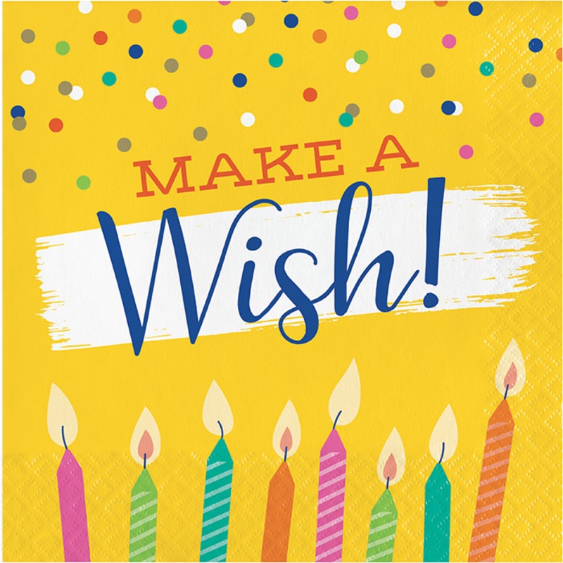 192 pc Bulk Festive Cake Make a Wish Luncheon Napkins