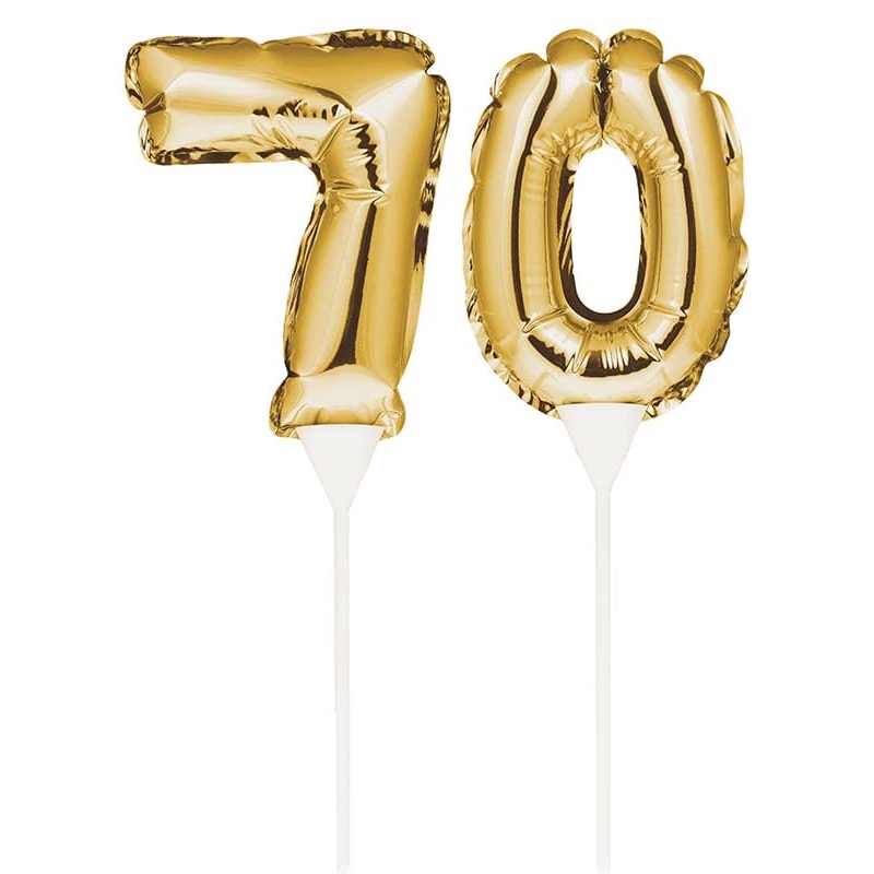 Balloon Cake Topper Number 70 Gold