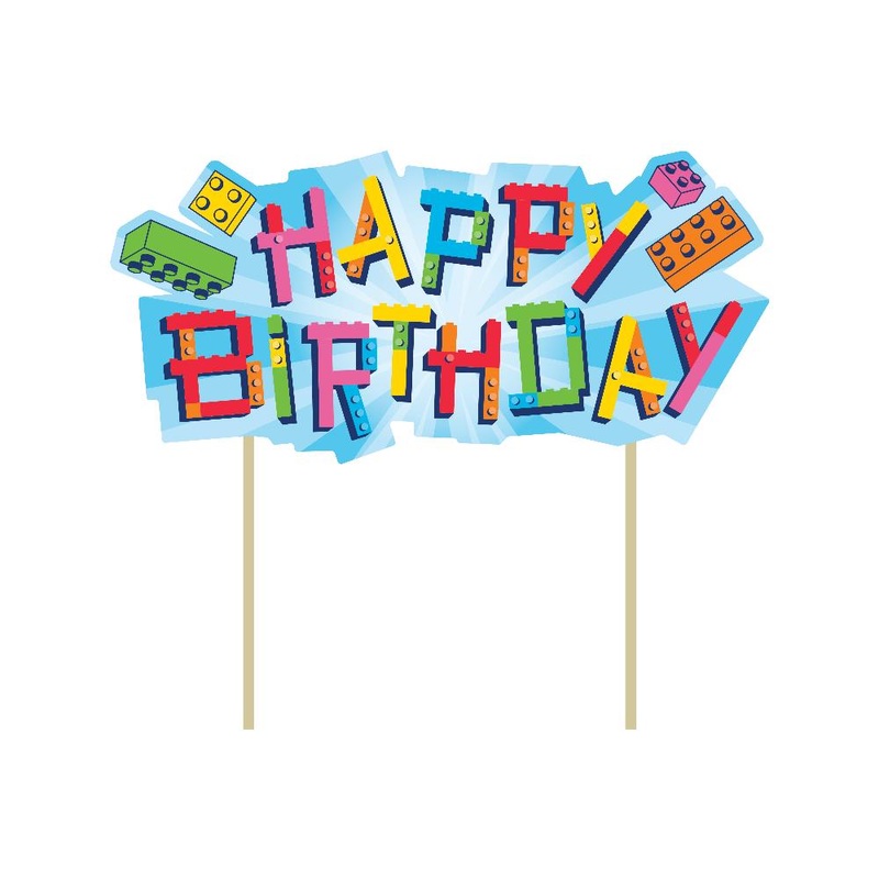 Block Bash Cake Topper