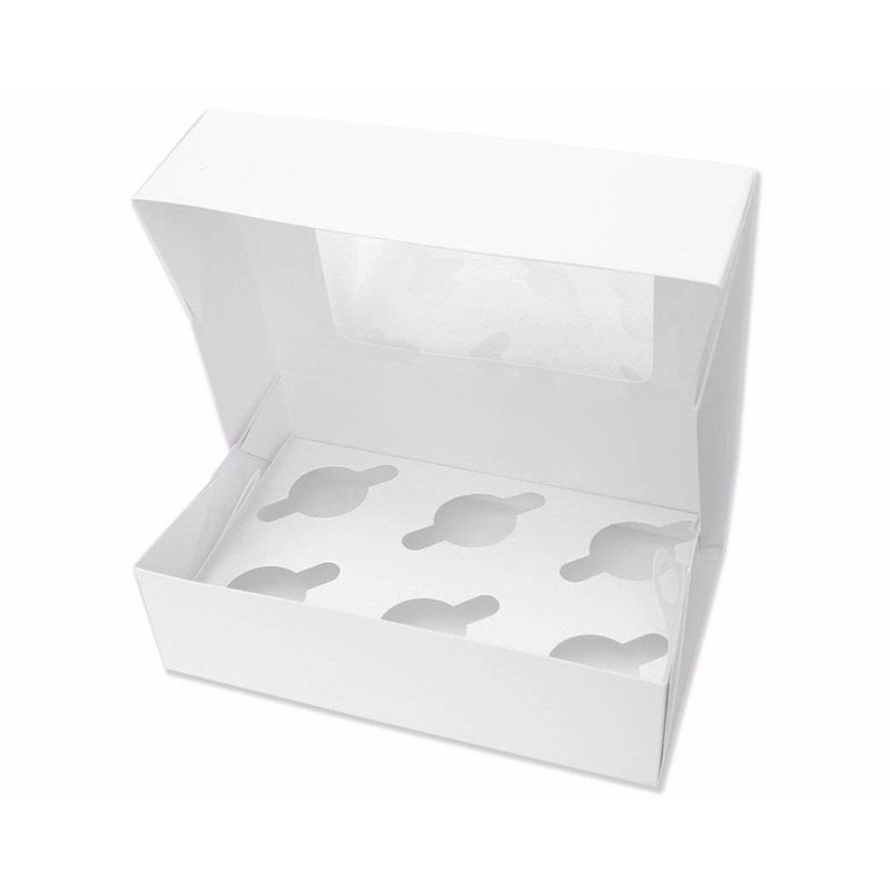 Cupcake Box For 6 With Pvc Lid