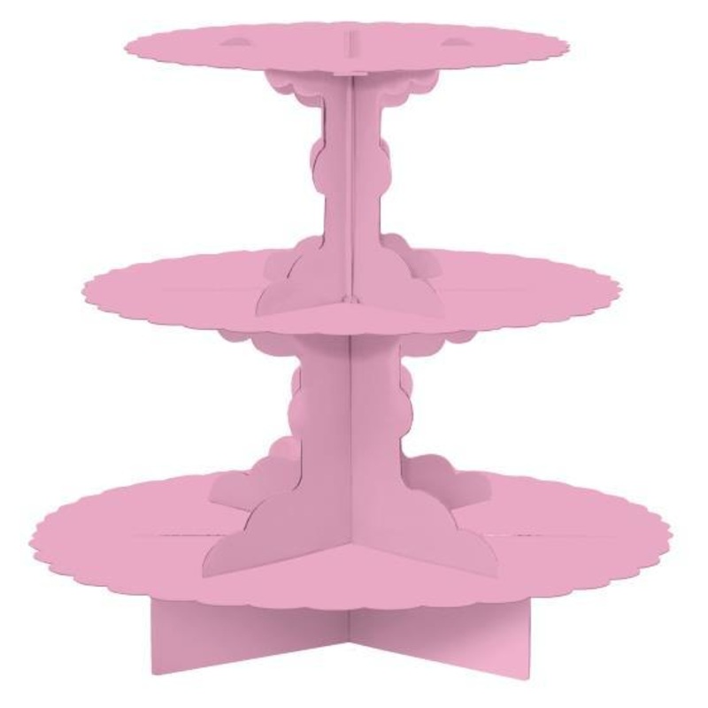 Cupcake/Treat Stand 3 Tier New Pink 29cm