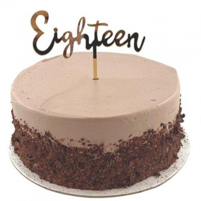 Gold Acrylic Eighteen Cake Topper