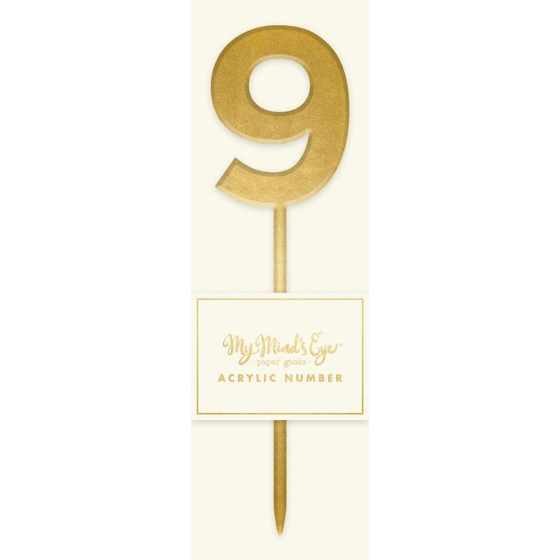 Gold Acrylic Number 9 Cake Topper