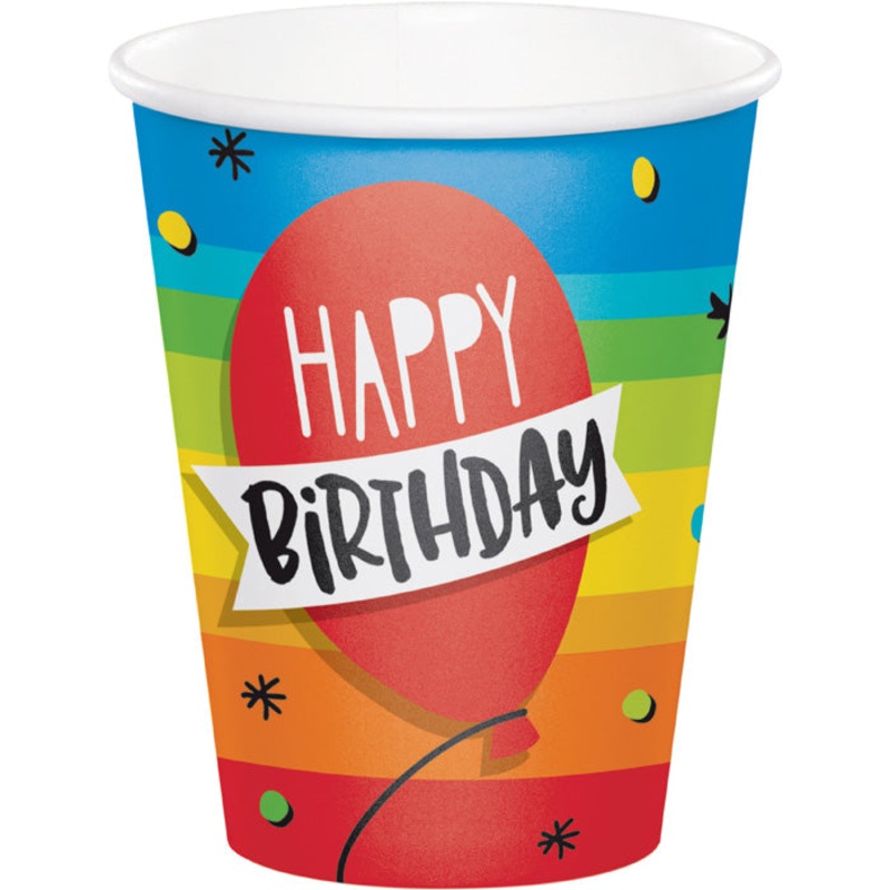 Hoppin' Birthday Cake Hot/Cold Paper Cups 9 Oz (8/Pkg)
