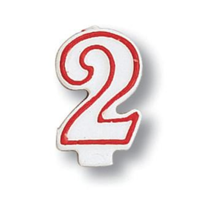 Number 2 Birthday Cake Candle
