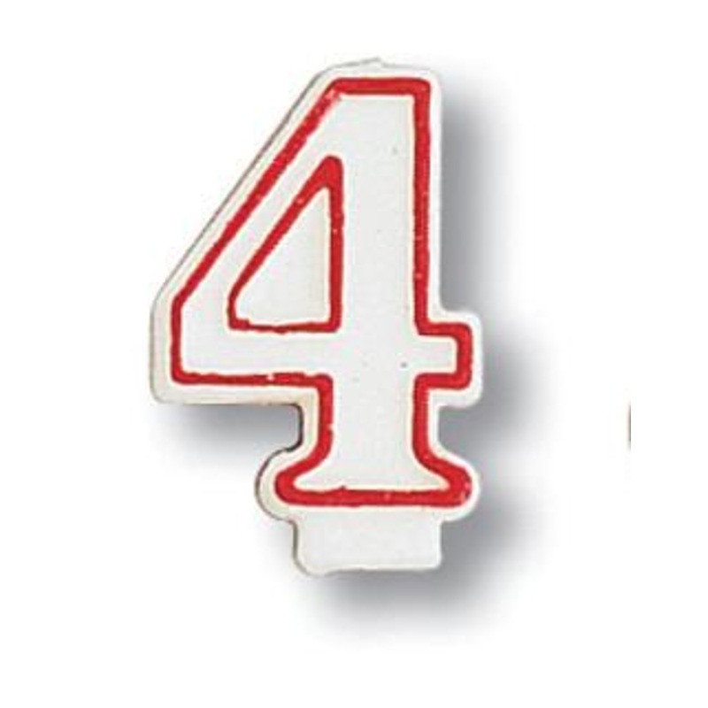 Number 4 Birthday Cake Candle