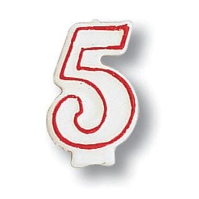 Number 5 Birthday Cake Candle