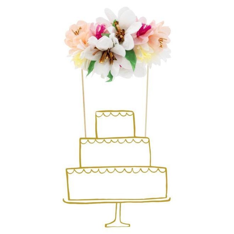 Paper Flower Bouquet Cake Topper