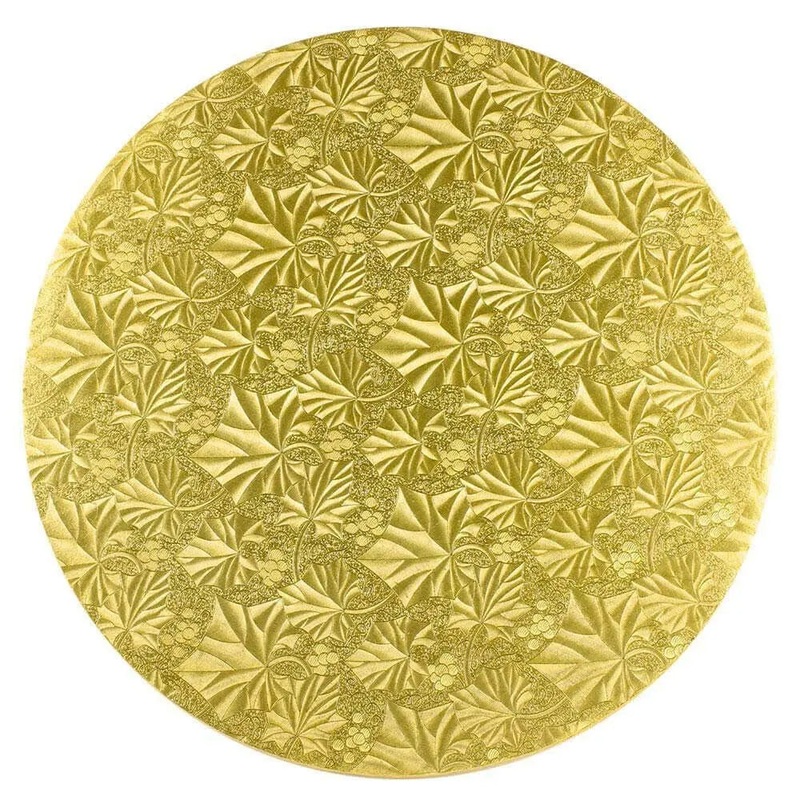 12" Fold Under Thick Gold Round Cake Drum (1ct)