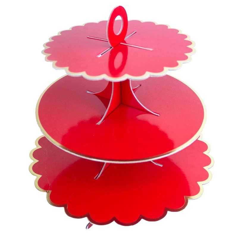 Apple Red Cupcake Stand 3 Tiers, 1 Count