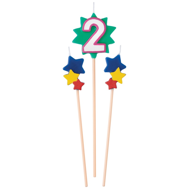 Birthday Cake Pick Candles #2, 5 1/2-7 Inches, 3 Count