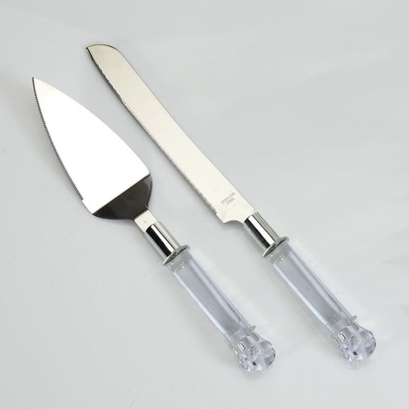 Cake and Knife Server Set with Fillable Handles