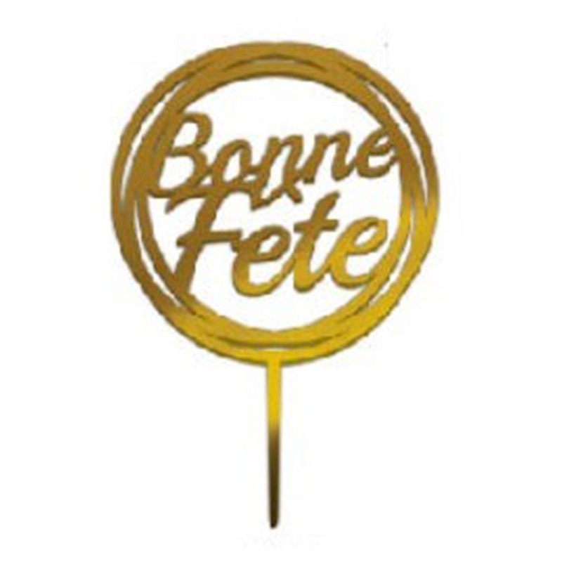 Cake Topper Bonne Fte, 7 Inches, 1 count