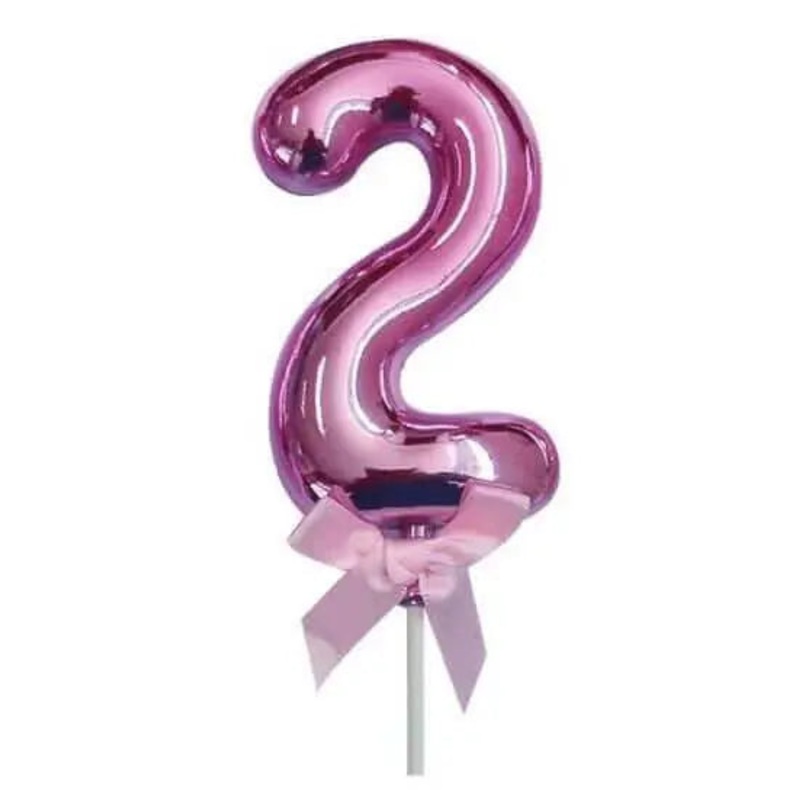 Cake Topper Number '2' - Pink