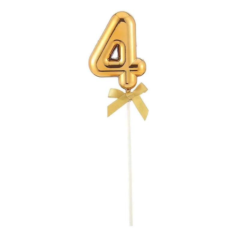 Cake Topper Number '4' - Gold