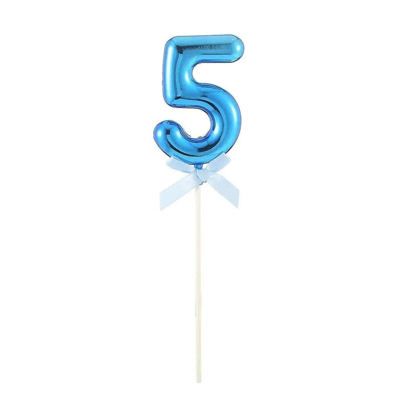 Cake Topper Number '5' - Blue