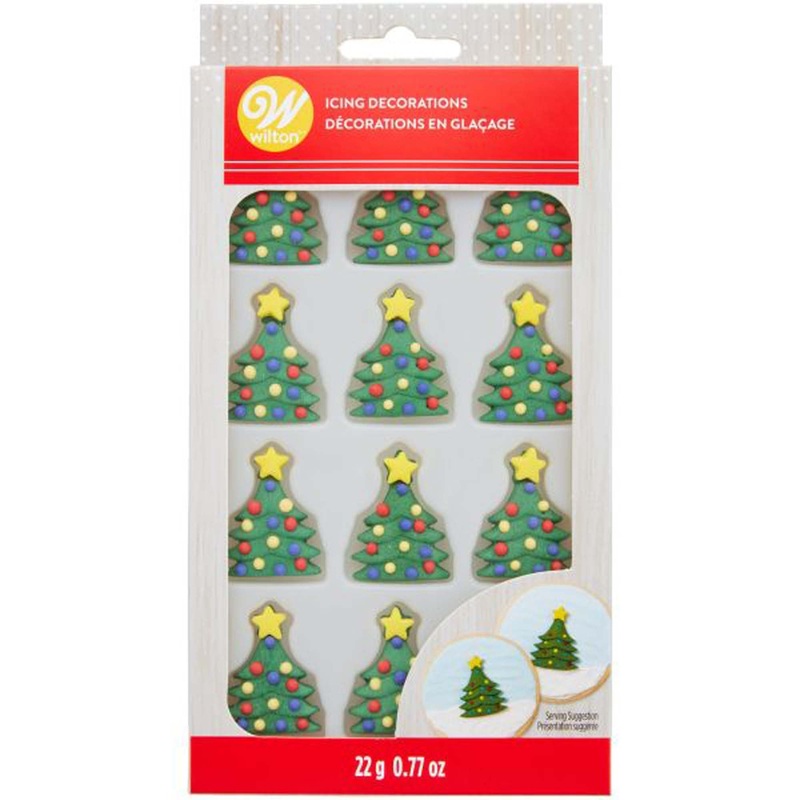 Christmas Tree Cupcake Icing Decorations, 12 Count