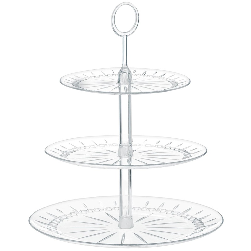 Clear 3 Tiers Plastic Cupcake Stand, 1 Count