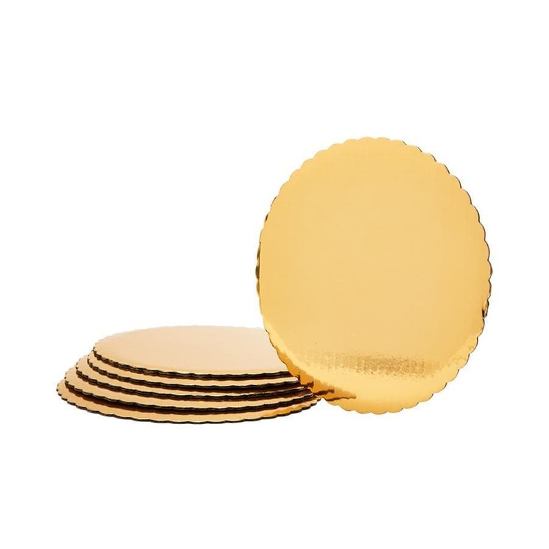 Foil Covered Cake Board 12 In. 6/pkg - Gold