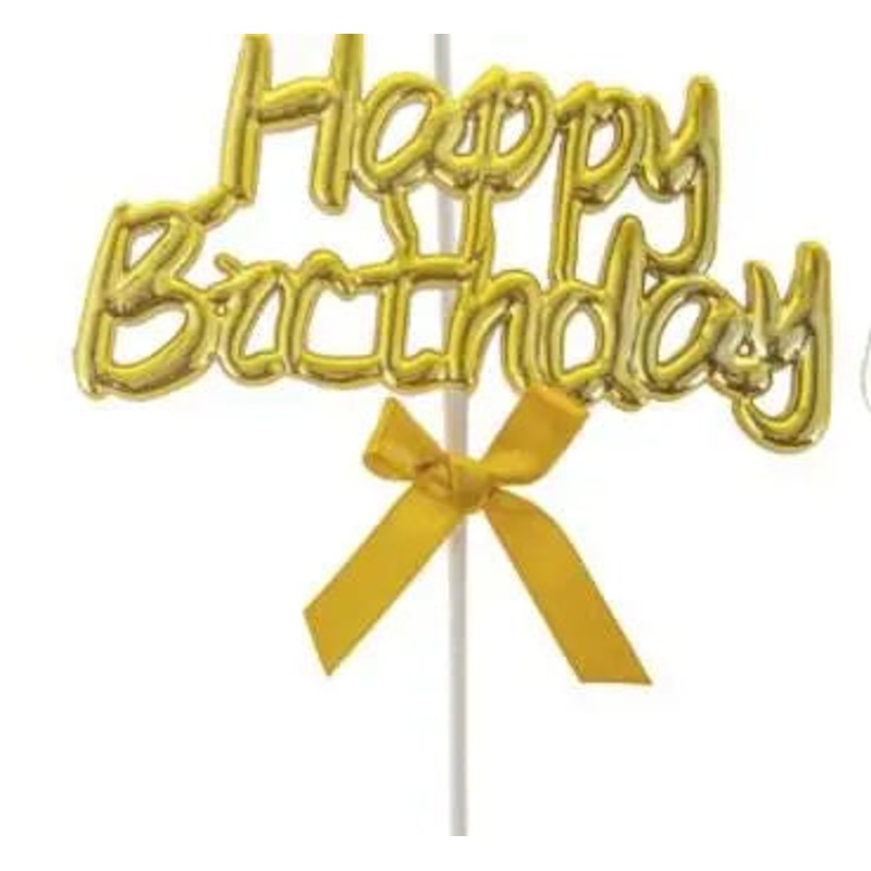 Happy Birthday Gold Cake Topper (1ct)