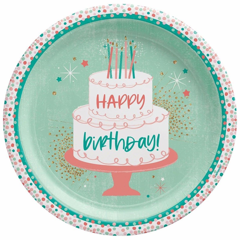 Happy Cake Day Plates, 10.5 inches, 8 Count