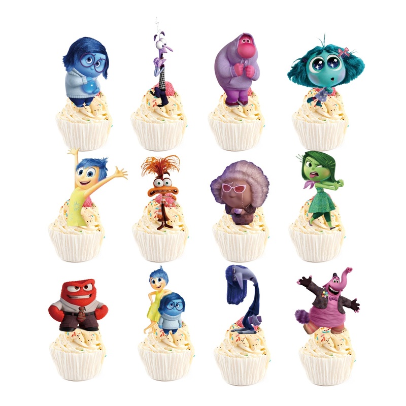 Inside Out 2 Birthday Cupcake Toppers, 12 Count
